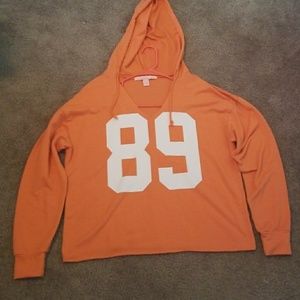 89 Orange Vneck Hoodie